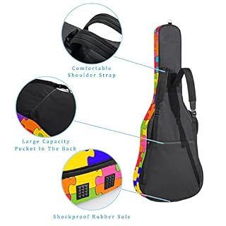 Étui de protection rembourré pour guitare acoustique et classique Motif lune et étoiles Bleu marine, Multicolore 07, 42… - Les Beatles, Paul McCartney, John Lennon, RIngo Starr, George Harrison Étui de protection rembourré pour guitare acoustique et classique Motif lune et étoiles Bleu marine, Multicolore 07, 42… – Image 3