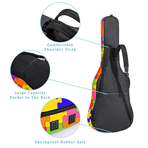 Étui de protection rembourré pour guitare acoustique et classique Motif lune et étoiles Bleu marine, Multicolore 07, 42… - Les Beatles, Paul McCartney, John Lennon, RIngo Starr, George Harrison Étui de protection rembourré pour guitare acoustique et classique Motif lune et étoiles Bleu marine, Multicolore 07, 42… – Image 4