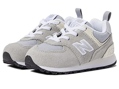 Image of New Balance Kid's 574 V1 Bungee Sneaker, Team Away Grey /Silver Mink, 5 M US Toddler (1-4 Years)