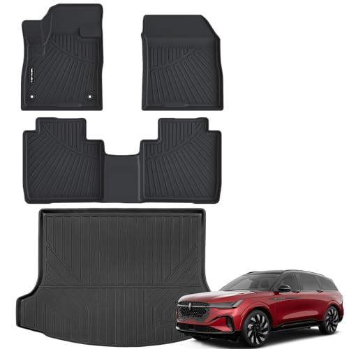 NIKALAIKA Floor Mats & Cargo Liner for 2024 2025 2026 Lincoln Nautilus All Weather Protection TPE Rubber Floor Liners for 2024 2025 Lincoln Nautilus Full Set Automotive Mat Accessories, Black by NIKALAIKA - Used condition - CA$69.42