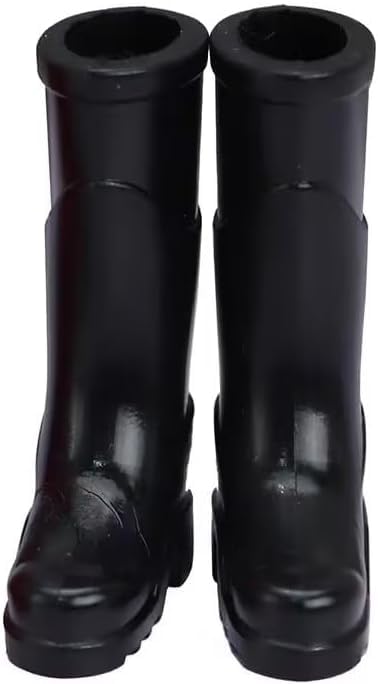 1 Pair Miniature Rubber Boots for Dollhouse, 1/12 Scale, Black, Garden Accessories