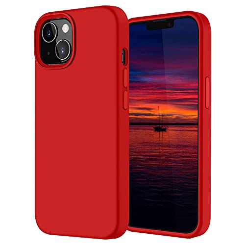 Image of LIRAMARK Liquid Silicone Soft Back Cover Case for Apple iPhone 13 Mini (5.4 Inch) (Red)