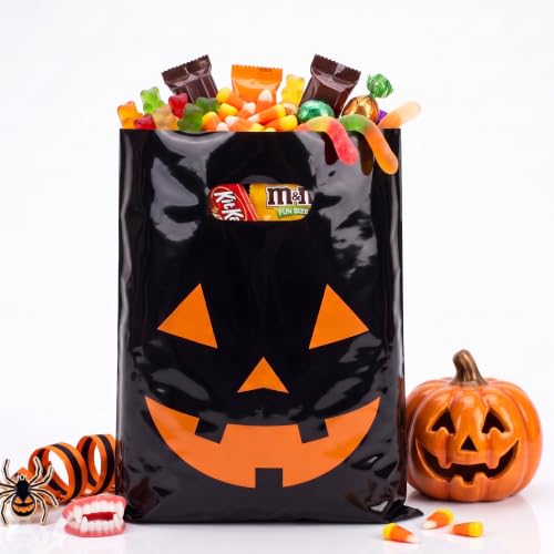 Image of Choice Marts 100 Halloween Candy Bags Bulk 9x12 Treat Bags with Handles