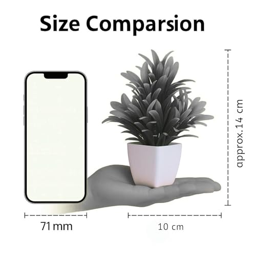 Image of JH Gallery Artificial Flowers, Small Indoor Potted Houseplants for Home Decor, Decoration Items for Living Room, Office and Bedroom, Artificial Plants with Pot (Pack of 6)