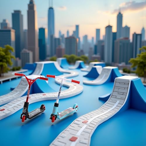 Opemg 2 Stück Mini Roller mit Zwei Rädern, Mini Finger Skateboard, Kleiner Roller für Partygeschenke, Fingertraining, magische Kits und Zubehör, Jonglierspiele