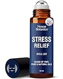 Stress Relief Essential Oil Roll-On 10 ml - Natural Stress Relief Blend with Lavender, Geranium & Frankincense Oils - Prediluted Roller for Calming Aromatherapy - Nexon Botanics