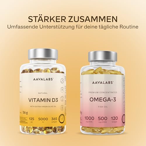 Vitamin D3 Hochdosiert Depot 5000 IU 365 Kapseln - Vitamin D3 5000 IE mit kaltgepresstem nativem Olivenöl Extra für optimale Absorption - Vitamin D Hochdosiert Ohne Gentechnik, glutenfrei, laktosefrei