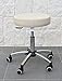 GALIZIA Prjme Sgabello Girevole Centro ESTETICO, STUDIO MEDICO, DENTISTICO E PODOLOGO, Base con Ruote, Regolabile in Altezza con LEVETTA A Gas, Rivestimento in ECOPELLE LAVABILE 100% (BEIGE)