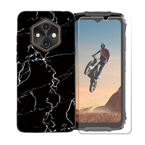 �pGYDQQKJ�P�[�X Ulefone Rugking 4 Pro + �����K���X�X�N���[���ی�t�B���� �A���ȃ\�t�g�V���R���P�[�X�ی�TPU�J�o�[�̃P�[�X�J�o�[ �p�� (6.65") - LLM9