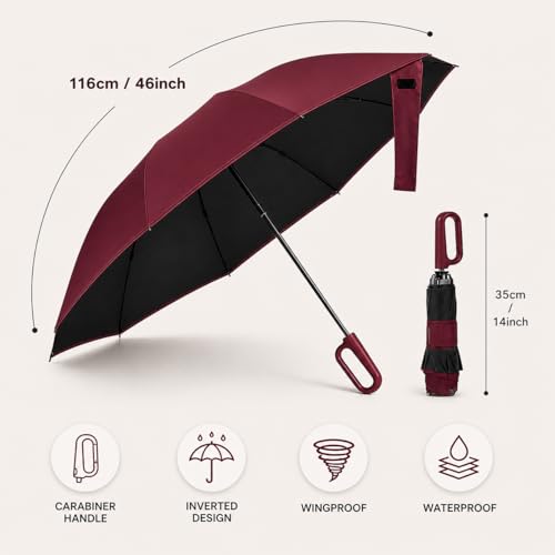 Image of Umbrella for Women | Umbrellas for Men | UV Coated 3 Fold Umbrella for Rain with Auto Open and Close Small Folding Travel-Foldable Windshield