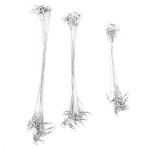 Stainless Steel Fishing Wire Leader Lure Trace Wire Fishing Tool Set with Quick Release Link Barrel for Saltwater Freshwater Fishing (Silver)