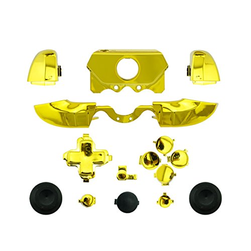 Image of WPS Chrome ABXY Dpad Triggers Full Buttons Set Mod Kits for 1697 1698 Xbox One Controller (3.5mm Port) with Screwdriver (Torx T6 T8) Set (Chrome Gold)