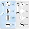 Adjustable Walking Cane for Men & Women with 4-Pronged Base for Extra Stability - Foldable Cane for Seniors with Foam Padded Offset Handle for Soft Grip & a Second Handle for Standing