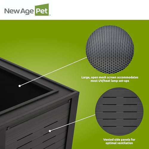Image of New Age Pet ECOFLEX 48 inch Wide Large Reptile Habitat, Mojave Lounge for Snakes, Tortoises & Lizards in Maple, Black & Grey, Easy Assembly, Sliding Glass Doors & Mesh Top