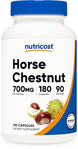 Nutricost Horse Chestnut Extract Capsules 700 MG Per Serving 180 Capsules 90 Servings - Non-GMO Vegan