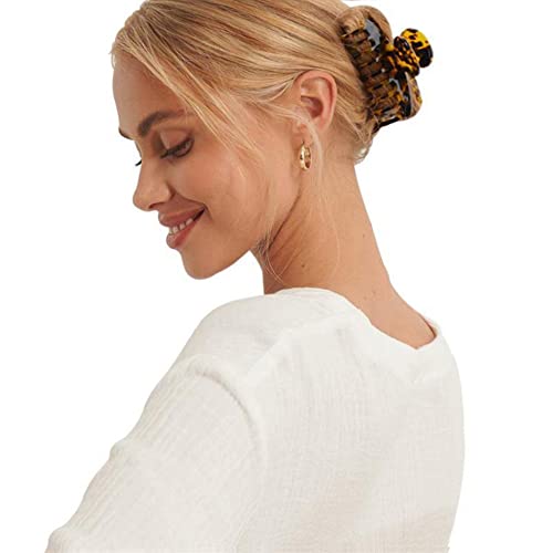 Ceetug Hair Claw Clips 2 Pcs Medium 3.3 Inch Tortoise Celluloid Hair Clips #TOP2
