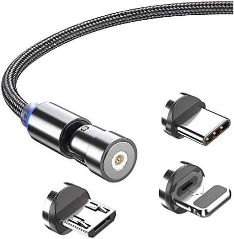 Import Cables 3-in-1 USB Magnetic Charging Cable (Black, 2 Meter)