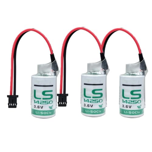 YICUAA�i3����jLS14250 1/2AA 3.6V 1200mAh ER14250 PLC�����p�d�r �d�C���[�^�[ �K�X�p�d�r,�A�����v���O