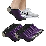 Faustine No Show Socks Ankle Low Cut Socks for Mens, Non Slip, 8 Pairs 16 Pairs (8 Pairs (Purple), S