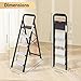 Urackify 5 Step Ladder with Tool Tray, Folding Step Stool with Aluminum Non-Slip Pedals, Sturdy 800LBS Ladder for Adult, Portable Lightweight Ladders for Home, Kitchen, Garage