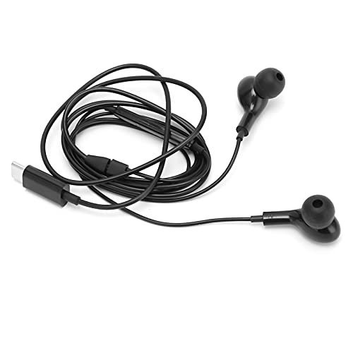 Tomantery Auriculares con Cable con Chip Digital Tipo C con Cancelación de Ruido para una Calidad de Sonido Superior, Control de Volumen para Teléfono Móvil, Material TPE, 1 par de Auriculares para