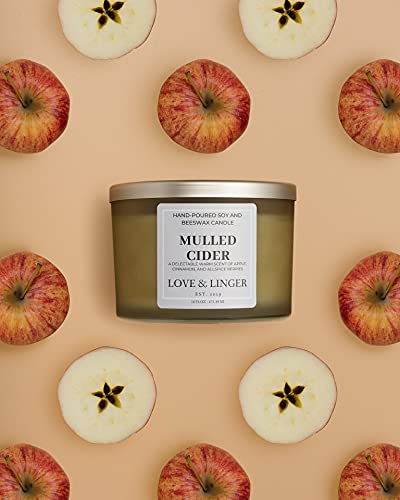 Mulled Cider Candle | Fall Candles | Luxury Soy & Beeswax Candles For Home | 16 Oz. Large Jar 3 Wick Candle | Apple Cider Candle | Thanksgiving Candle | Autumn Candles #TOP1