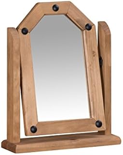 CORONA MEXICAN DISTRESSED WAXED PINE SINGLE SWIVEL DRESSING TABLE MIRROR