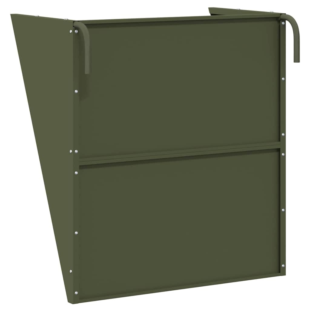 Comedero para heno colgante verde oliva de acero laminado en frío, 61 x 33 x 66 cm, capacidad de 5 kg, resistente a la intemperie, para interior y exterior, estable para animales pequeños