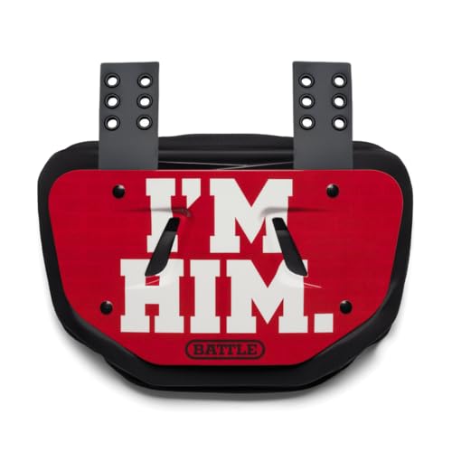 Battle Sports Novelty Football Back Plate, Kids, Adults, I'm Him Red, Adult