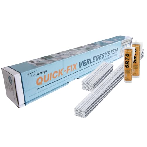 QUICK-FIX système d'installation pour 20 briques de verre (19x19x8 cm) - Poser des briques de verre rapidement et facilement