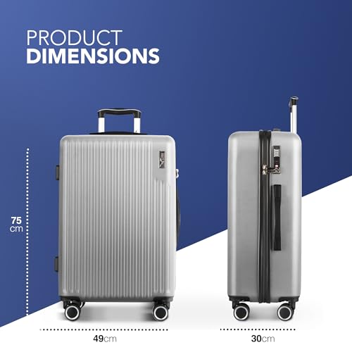 LUGG-28inch-Vacay-Suitcase-ABS-Luggage-with-TSA-Indent-Lock-Aluminium-Trolley-Handle-360-Spinner-Wheels-Water-Resistant-Durable-Material-Airline-Compatible-75-x-30-x-49cm
