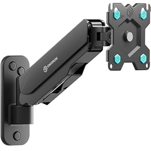 ONKRON Monitor Wandhouder voor 13-34 inch schermen tot 8 kg, PC Monitor Wandhouder hoogteverstelbaar 75x75 / 100x100 VESA neigbaar & draaibaar zwart G120-B