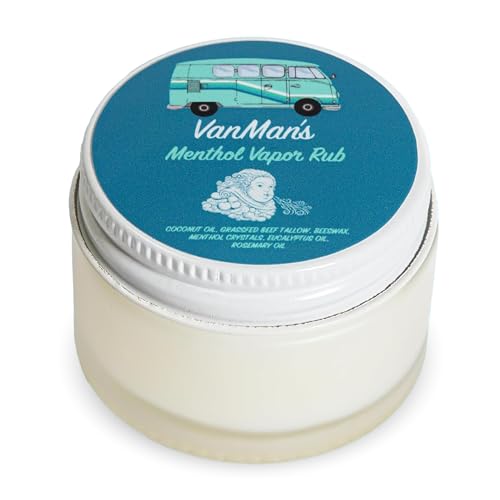 VanMan Menthol Vapor Rub – Soothing Eucalyptus & Menthol Balm for Muscle & Congestion Support – Chest Rub & Natural Ointment for Sinus Comfort, Petroleum-Free - 1 oz