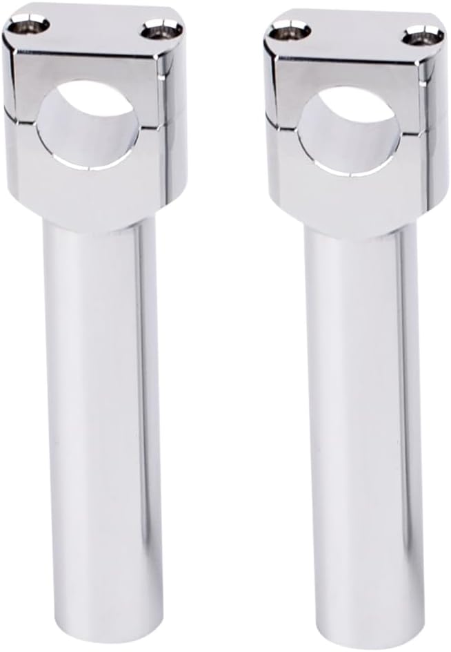 1" Handlebar Bar Risers Motorcycle Bar Clamps For Streetbob, Goldfire Straight One Piece Tall Handle Bar Riser Extension Kit Compatible With Harley Chrome