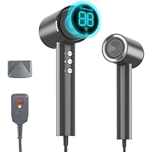 Hair Dryer,110000RPM Brushless Motor with 200 Million Negative Ionic Blow Dryer, Powerful for Fast Drying,Hairdryer with Magnetic Nozzle,3Speeds & 4Temps with LED Display and Low Noise for Home Travel