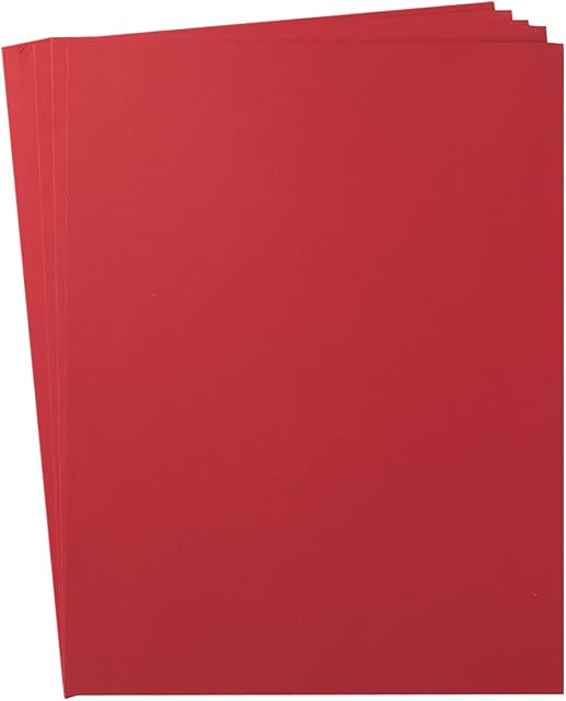 50 Sheets 8 1/2 x 11 Thick Paper Cardstock Blank Cards Colorful for DIY Crafts Cards Making, Invitations, Scrapbook Supplies (Red, 8 1/2 x 11)