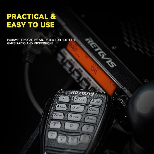 Image of Retevis GMRS Radio Communication Solutions, RA87 Mobile Two Way Radio, Long Range Transceiver for Off-Road(1 Pack) with MR300 GMRS Mobile Radio Antenna(1 Pack)
