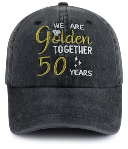 50th Wedding for Couple, Funny Adjustable Marriage 50 Years Baseball Cap for Men Women, 50th...