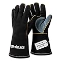 The Bincho Grill – Heat Gloves – 14" Long High-Temp BBQ & Welding Gloves, Cowhide Leather Oven Mitts & Grilling with Triple-Layer Protection, Kevlar Stitching & Heat-Resistant Design Up to 932°F