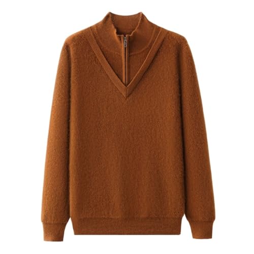 Cashmere Sweater Men's Thickened Long Sleeve Half-Zipper Pullover Business Casual Knitted Sweater