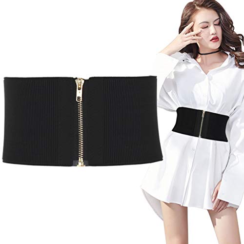 Ayliss Women Wide Elastic Waist Cinch Stretch Fashion Waistband Retro Dress Vintage Belt with Zipper Lady2