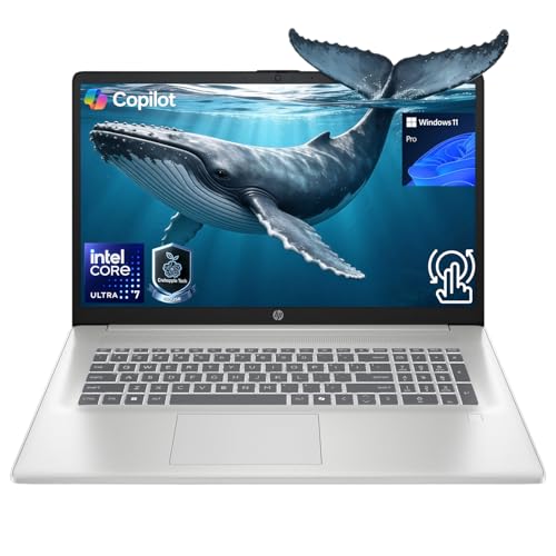 Image of HP Essential 17.3 inch Touchscreen AI Laptop, Intel Core Ultra 7 255U, 32GB DDR5, 1TB SSD, 720p HD Camera, Full Backlit Keyboard, Fingerprint Reader, Wi-Fi 6, Windows 11 Pro