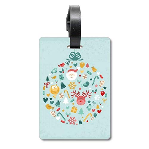 Étiquette valise Merry Christmas évite la perte de bagage au motif cercles