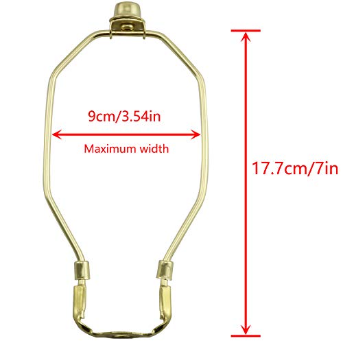 Dzs Elec 1Pc 7 Inches Brass Lamp Harp With Light Base And Lamp Shade Lamp Finial For Table/Floor Light Fitting Uno Fitter Adapter Converter Finial Set #TOP1