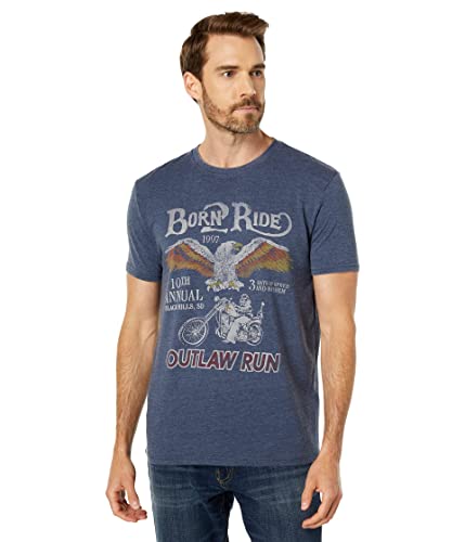 T-shirt graphique ACDC Flag Homme Lucky Brand en coton col rond noir