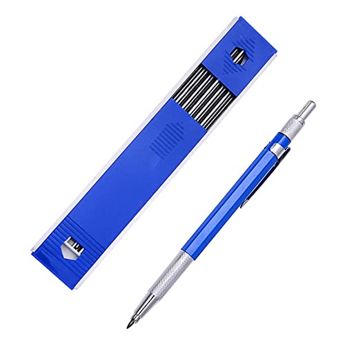 BJH HB Lot de 10 porte-mine avec recharge pour crayon, pour dessin, menuiserie, bricolage, croquis, 2,0 mm (bleu) Cover
