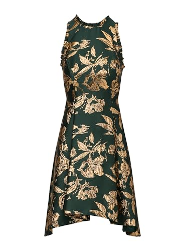 Image of Adrianna Papell Printed Jacquard High-Low Hem Party Dress