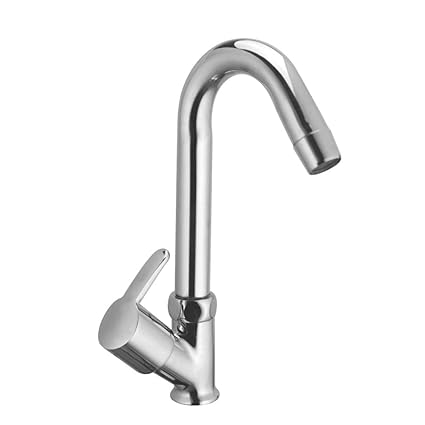 Zap Ocean Neck Tap for Kitchen/Bathroom Soft, Table/Deck-Mounted (Brass Body & Chrome Finished)