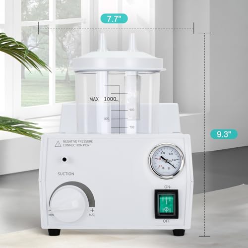 Image of Portable Veterinary Suction Machine Home Use with 1000ml Capacity 110V