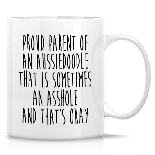 Retreez Funny Aussiedoodle Coffee Mug, Proud Aussiedoodle Dog Mom Dad Gift